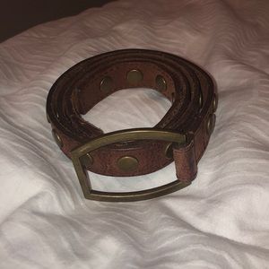 CAbi skinny leather belt with flat round studs